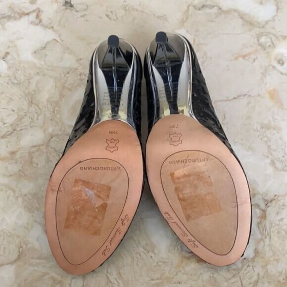 Arturo Chiang Peep Toe Patent Leather Heels - Picture 8 of 9